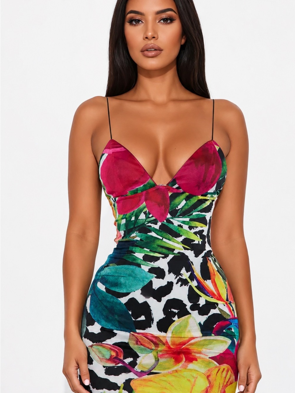 Mariposa Printed Mesh Mini Dress - Multi Color